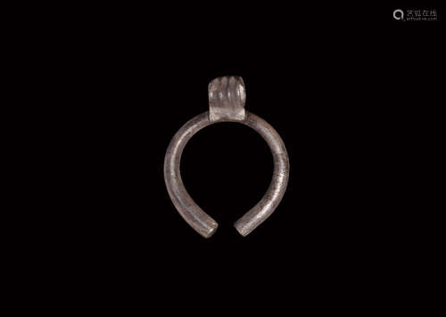 Roman or Parthian Silver Lunar Pendant