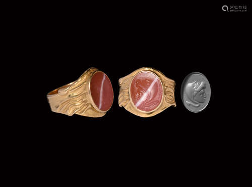 Roman Gryllos Gemstone in Gold Ring