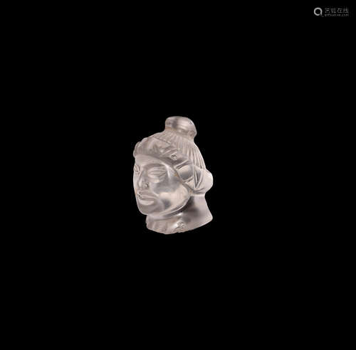 Western Asiatic Rock Crystal Head Pendant