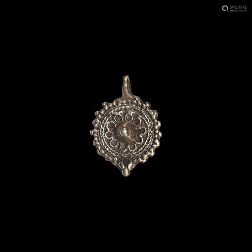 Post Medieval Silver Pendant with Boss