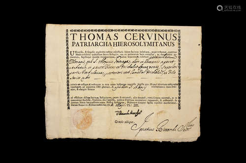 Holy Relic Body of Saint Aloysius Certificate of Authenticity