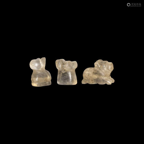 Western Asiatic Rock Crystal Animal Amulet Group