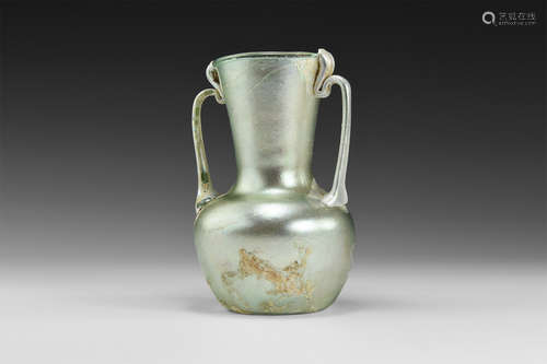 Roman Large Iridescent Glass Flask