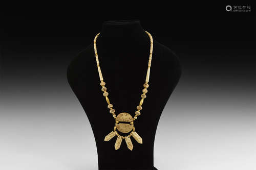 Indian Bone and Gold Bead Necklace