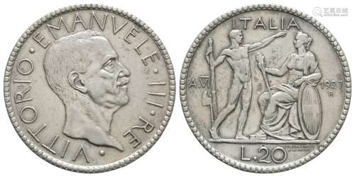 Italy - Vittorio Emanuele III - 1927R - 20 Lire