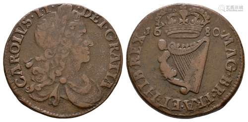 Ireland - Charles II - 1680 - Halfpenny