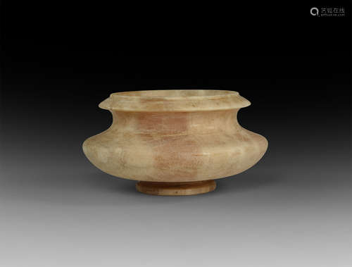 Western Asiatic Alabaster Footed Bowl