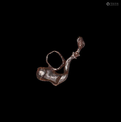 Western Asiatic Silver Phallic Pendant