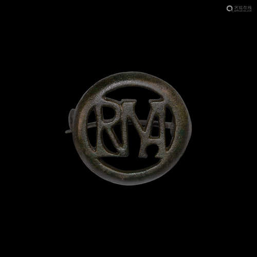 Roman Roma Monogram Brooch