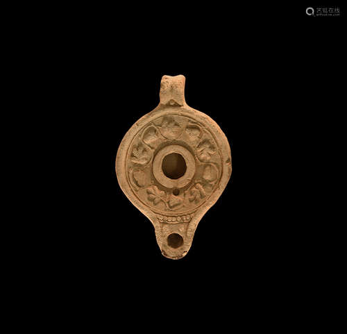 Roman Oil Lamp with Grapevine