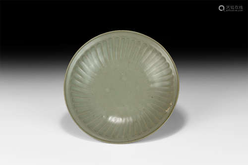 Chinese Longquan Celadon Glazed Shallow Dish