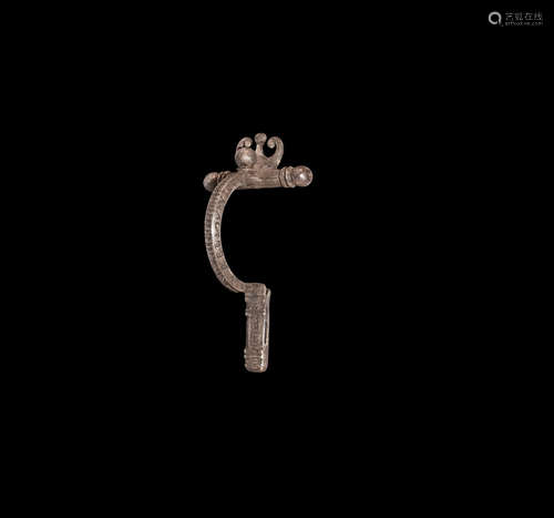 Roman Silver Inscribed Crossbow Brooch