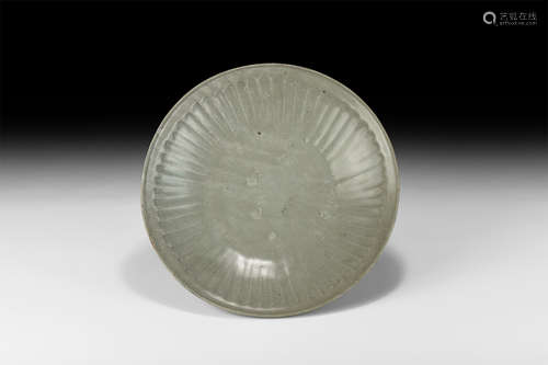 Chinese Longquan Celadon Glazed Shallow Dish