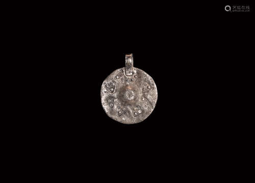 Viking Silver Scutiform Pendant