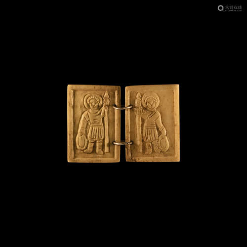 Byzantine Plaque Pair with Saints