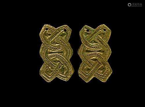 Viking Interlaced Plate Brooch Pair