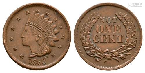 USA - Civil War - 'Not One Cent' Token Cent