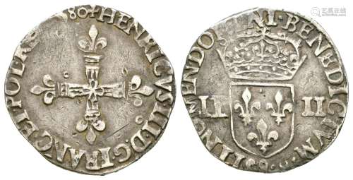 France - Henri III - 1580 Rennes - ¼ Ecu