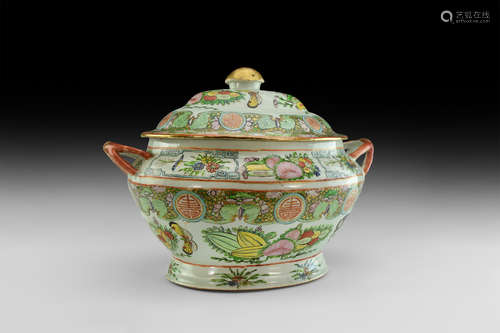 Chinese Enamelled Export Ware Terrine