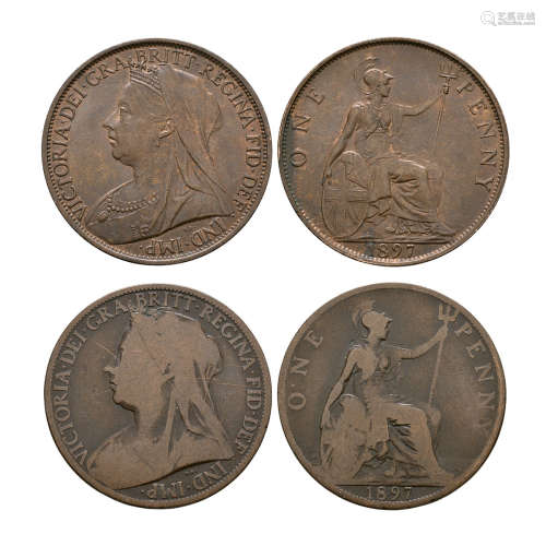 Victoria - 1897 - 'O.NE' and Normal Pennies [2]
