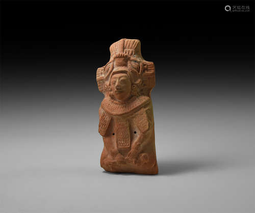 Pre-Columbian Maya Moulded Rattle Figure