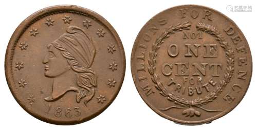 USA - Not One Cent - 1863 - Civil War Token Cent