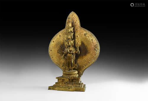 Sino-Tibetan Gilt Goddess with Nimbus