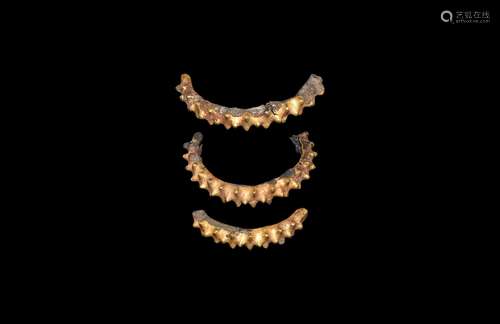 Western Asiatic Pre-Elamite Gilt Silver Bracelet Section Group