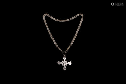 Viking Silver Necklace with Cross