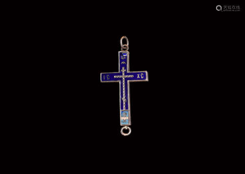 Post Medieval Silver Enamelled Cross Pendant