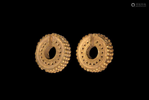 Western Asiatic Achaemenid Gold Earrings