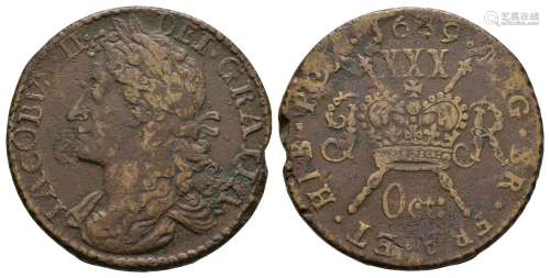Ireland - James II - October 1689 - Gunmoney 2/6