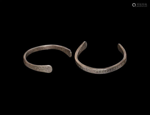 Viking Silver Stamped Bracelet