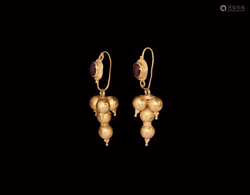 Large Roman Gold Drop Earrings