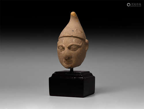 Indian Figurine Head with Cap