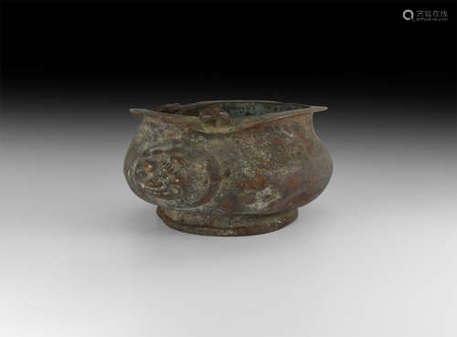 Gandharan Vessel with Lion Masks