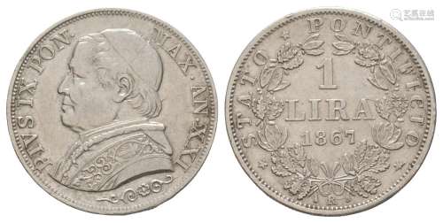 Italy - Vatican - Pius IX - 1867 XXI - 1 Lira