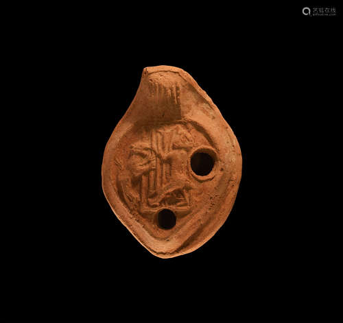 Byzantine Oil Lamp with Figural Scene