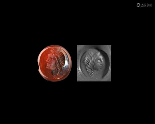 Roman Intaglio Gemstone with Bust