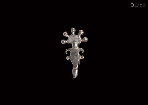 Miniature Migration Period Silver Radiate-Headed Bow Brooch