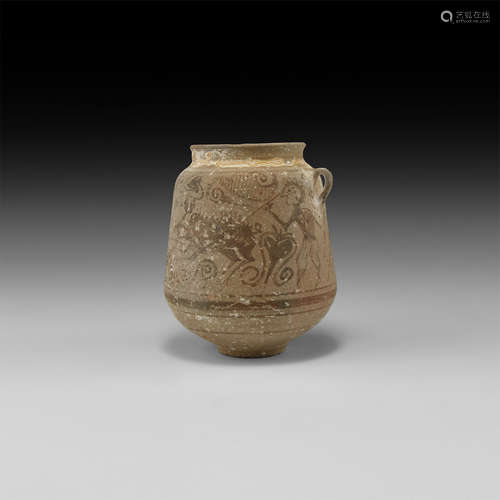 Iron Age Celtiberian Vessel with Boar Hunt