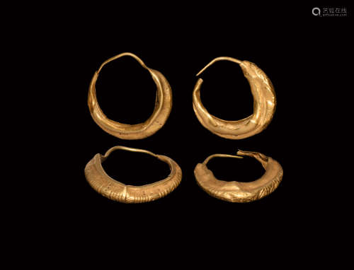 Egyptian Gold Earring Pair