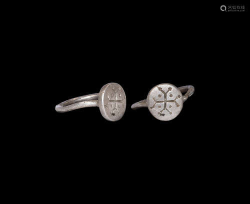 Byzantine Silver Ring with Cross Patonce