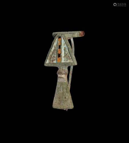 Roman Enamelled Fantailed Brooch