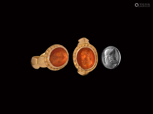 Post Medieval Gold Ring with Jupiter Gemstone