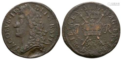 Ireland - James II - July 1689 - Gunmoney Large Shilling