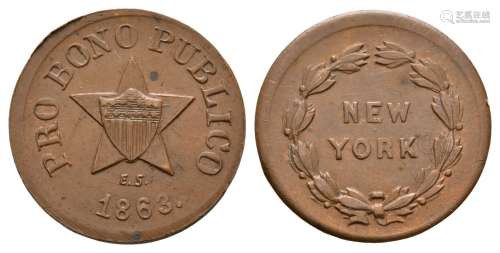 USA - New York - 1863 - Civil War Token Cent