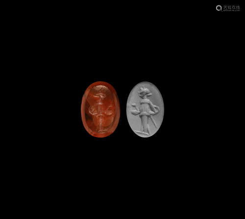 Roman Intaglio Gemstone with Standing Figure