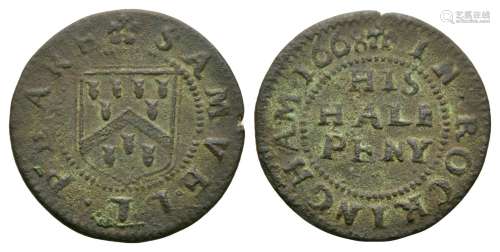 17th Century - Rockingham 1668 - Token Halfpenny