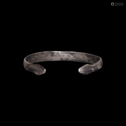 Roman Silver Snake Bracelet